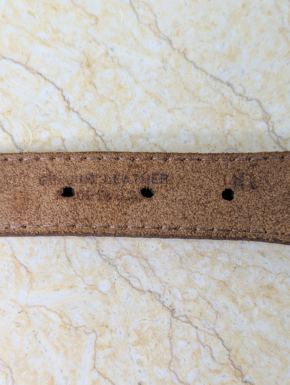 Vintage Off White Braided Brown Leather Belt Gold Tone Buckle Women's S - Picture 7 of 13